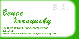 bence korsunsky business card